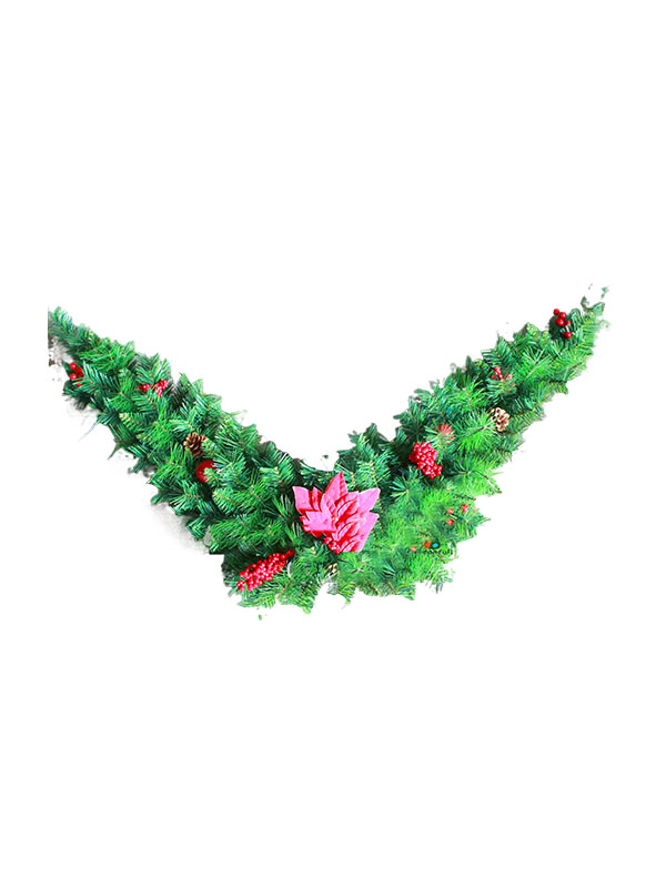 Kunstmatige kerstslinger met bloemdecoratie