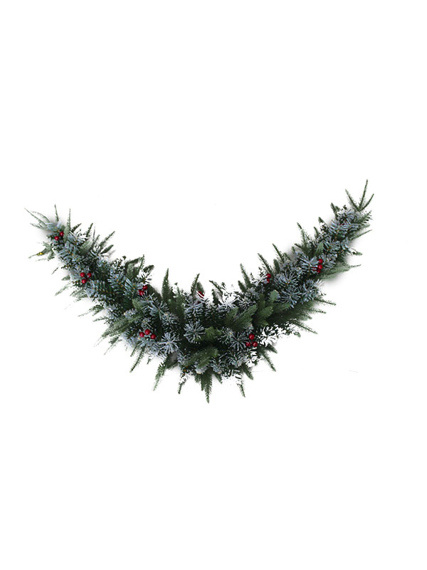 Meerlaagse kerstslinger met rode bessen-PE PVC SW