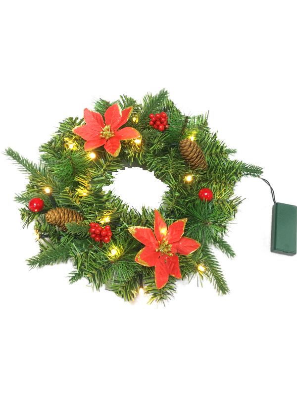 PVC PE dennennaald serie-28CM kerstkrans slinger plus decoraties