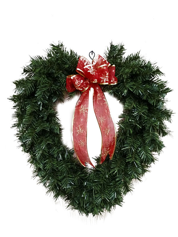 Hartvormige kunstmatige kerstkrans