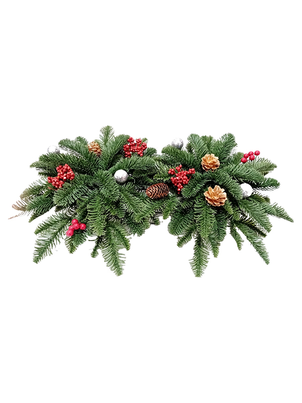 Dennennaald rode kegel Dennenappel kerstkrans